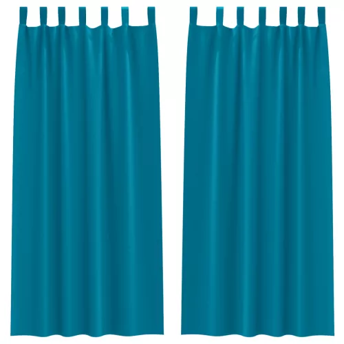  Függönyök függönyökkel 2 pcs Türkiz 245 x 140 cm Poliészter