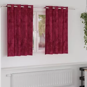    Bársonyfüggönyök függönyökkel 2 pcs Bordó 140 x 140 cm Bársony