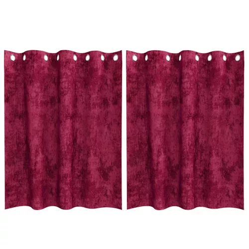  Bársonyfüggönyök függönyökkel 2 pcs Bordó 140 x 140 cm Bársony