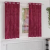  Bársonyfüggönyök függönyökkel 2 pcs Bordó 175 x 140 cm Bársony