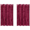  Bársonyfüggönyök függönyökkel 2 pcs Bordó 175 x 140 cm Bársony