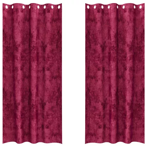  Bársonyfüggönyök függönyökkel 2 pcs bordó 245 x 140 cm Bársony