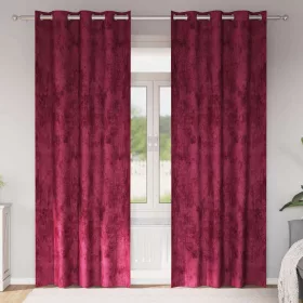    Bársonyfüggönyök függönyökkel 2 pcs Bordó 260 x 140 cm Bársony
