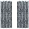  Velúr Függönyök 2 Pár Szemfüggönnyel Ezüst Szürke 260 x 140 cm