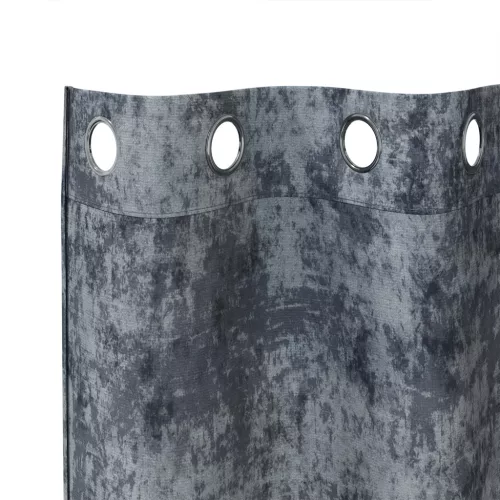  Velúr Függönyök 2 Pár Szemfüggönnyel Ezüst Szürke 260 x 140 cm