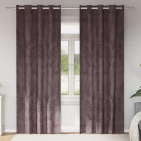  Barna bársonyfugöny 2 db grommettel 245x140 cm