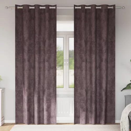  Barna bársonyfugöny 2 db grommettel 245x140 cm