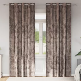    Bársony függöny szett 2 db szemfüggönnyel Kávé 245x140 cm