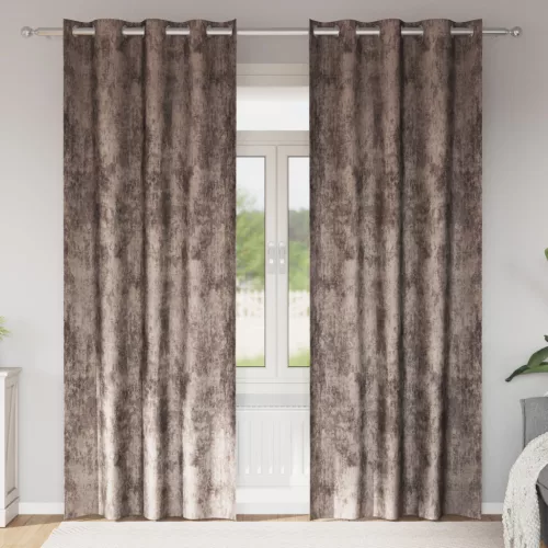  Bársony függöny szett 2 db szemfüggönnyel Kávé 245x140 cm