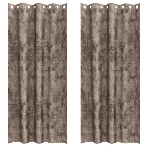  Bársony függöny szett 2 db szemfüggönnyel Kávé 245x140 cm