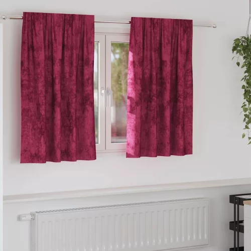  Bársonyfüggönyök függönyökkel 2 pcs bordó 140 x 140 cm Bársony