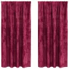  Bársonyfüggönyök függönyökkel 2 pcs bordó 175 x 140 cm Bársony