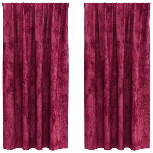  Bársonyfüggönyök függönyökkel 2 pcs bordó 175 x 140 cm Bársony