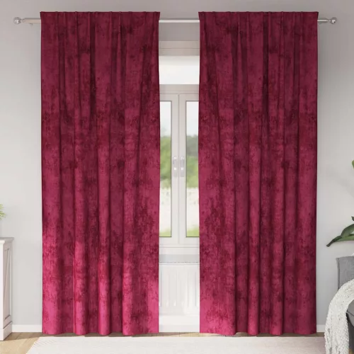  Bársonyfüggönyök függönyökkel 2 pcs bordó 225 x 140 cm Bársony