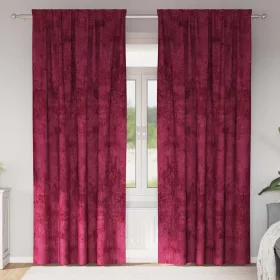    Bársonyfüggönyök függönyökkel 2 pcs bordó 245 x 140 cm Bársony