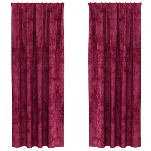  Bársonyfüggönyök függönyökkel 2 pcs bordó 245 x 140 cm Bársony