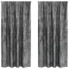  Velúr Függönyök 2 db gyűrűs Szürke 175x140 cm