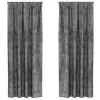  Velúr Függöny 2 db fülekkel Szürke 245x140 cm