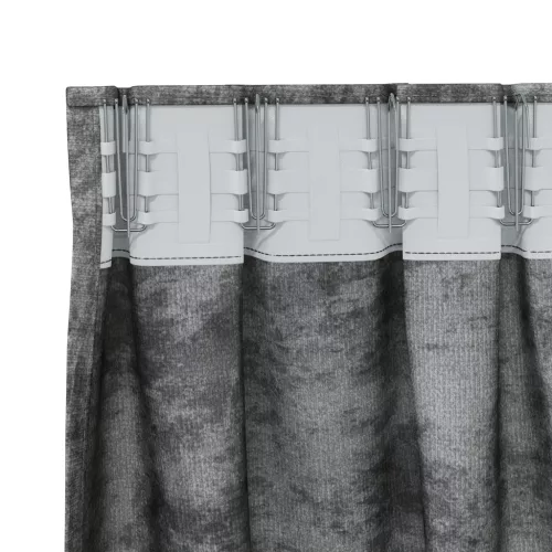  Velúr Függöny 2 db fülekkel Szürke 245x140 cm