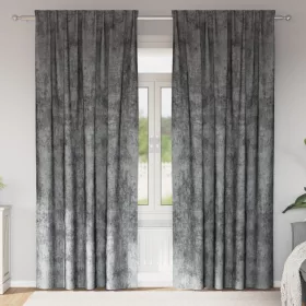  Velúr függöny 2 db fülekkel Szürke 260x140 cm