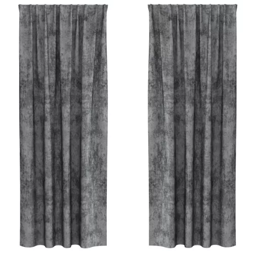  Velúr függöny 2 db fülekkel Szürke 260x140 cm