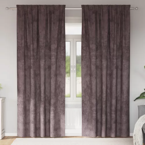 Bársony Függönyök 2 db Személyekkel Barna 225x140 cm