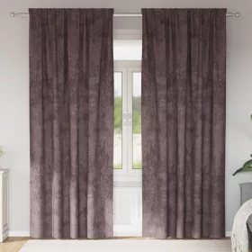  Bársony Függöny 2 db fémgyűrűs Barna 245x140 cm