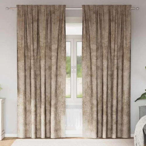  Bársonyfüggönyök 2 pcs pezsgőszín 245 x 140 cm Bársony