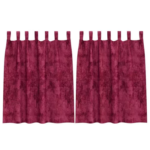 Bársonyfüggönyök függönyökkel 2 pcs Bordó 140 x 140 cm Bársony
