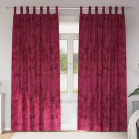    Bársonyfüggönyök függönyökkel 2 pcs bordó 225 x 140 cm Bársony