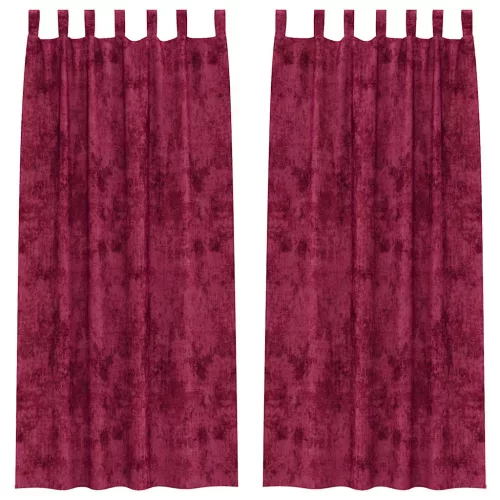  Bársonyfüggönyök függönyökkel 2 pcs bordó 225 x 140 cm Bársony