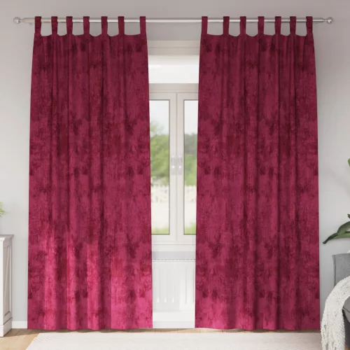  Velúr Függönyök 2 db Fülekkel Burgundi Vörös 245x140 cm