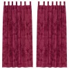 Velúr Függönyök 2 db Fülekkel Burgundi Vörös 245x140 cm