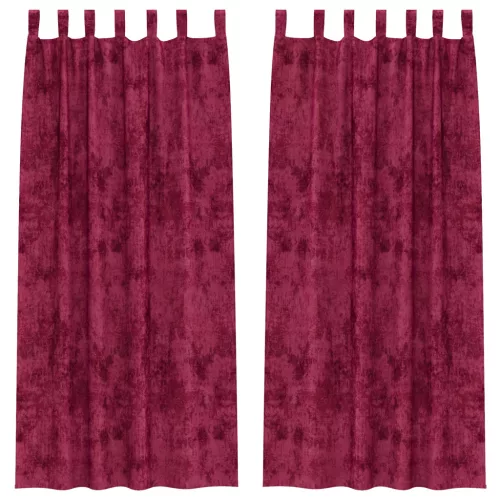  Velúr Függönyök 2 db Fülekkel Burgundi Vörös 245x140 cm