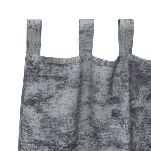  Vellúr Függöny 2 db Gombfüllel Ezüst Szürke 140x140 cm