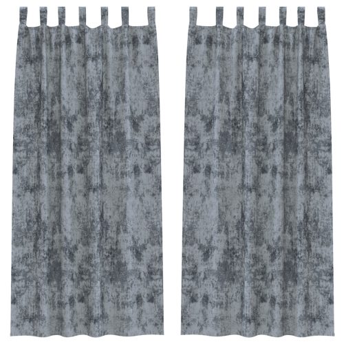  Velúr Függöny 2 db Gombfüllel Ezüst Szürke 260x140 cm