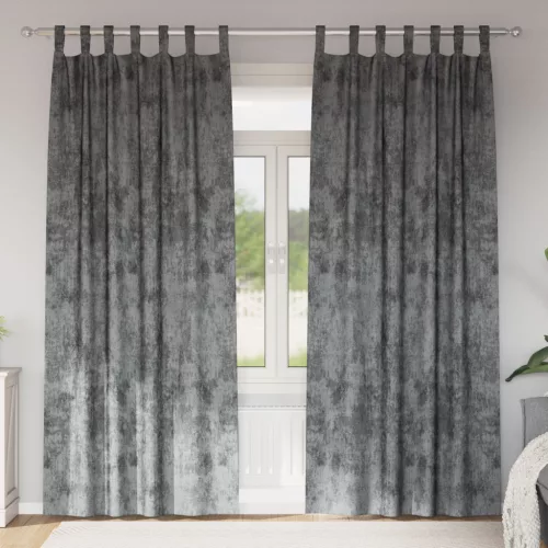  Velúr Függönyök 2 db Gombos Szürke 245x140 cm