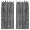  Velúr Függönyök 2 db Gombos Szürke 260x140 cm