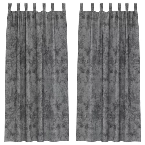  Velúr Függönyök 2 db Gombos Szürke 260x140 cm