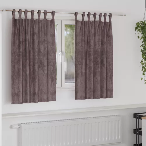  Bársony Függönyök 2 db Gombfülekkel Barna 140x140 cm