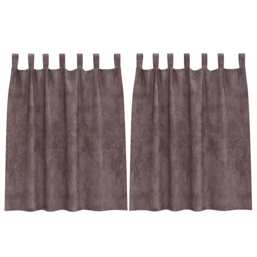  Bársony Függönyök 2 db Gombfülekkel Barna 140x140 cm