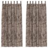  Bársonyfüggöny 2 db Gombfüggönnyel Cappuccino 245x140 cm