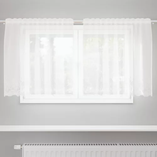  Csipkés Függöny függönyökkel Virágos Fehér 150 x 80 cm Poliészter