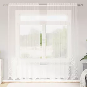    Csipkés Függöny függönyökkel Fehér 200 x 150 cm Poliészter