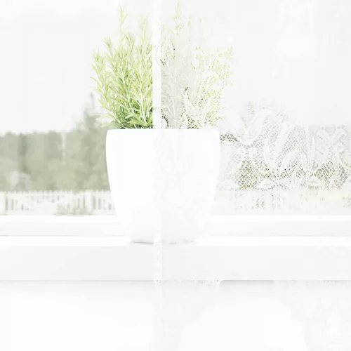  Csipkés Függöny függönyökkel Fehér 200 x 150 cm Poliészter