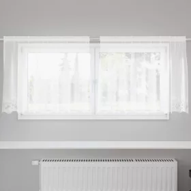    Csipkés Függöny függönyökkel Virágos Fehér 200 x 80 cm Poliészter
