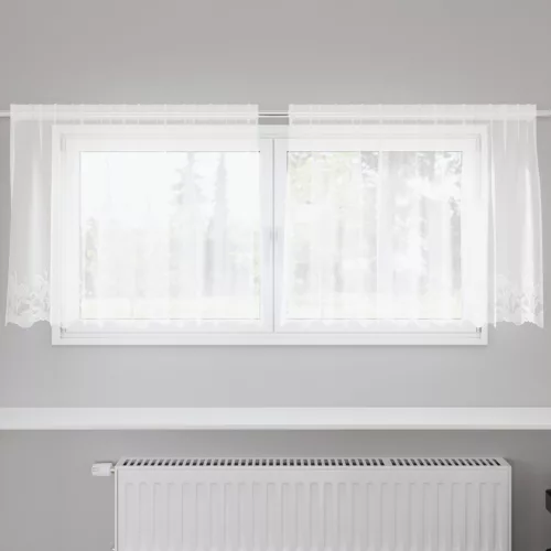  Csipkés Függöny függönyökkel Virágos Fehér 200 x 80 cm Poliészter