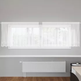    Csipkés Függöny függönyökkel Virágos Fehér 300 x 120 cm Poliészter