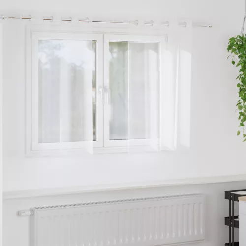  Függönyök függönyökkel 2 pcs Fehér 140 x 140 cm Poliészter