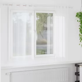    Függönyök függönyökkel 2 pcs Fehér 140 x 175 cm Poliészter